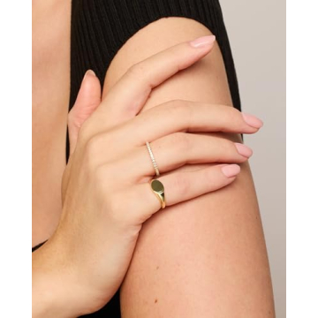 PAVOI 14K Gold Plated Pinky Signet Ring - Eco-Friendly Style
