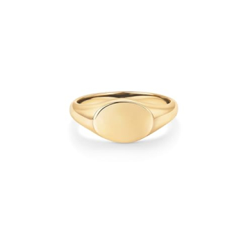 PAVOI 14K Gold Plated Pinky Signet Ring - Eco-Friendly Style