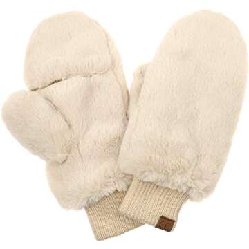 Warm and Stylish Funky Junque Faux Fur Mittens