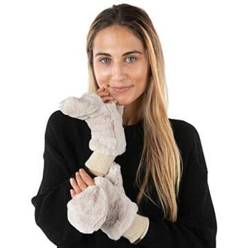 Warm and Stylish Funky Junque Faux Fur Mittens