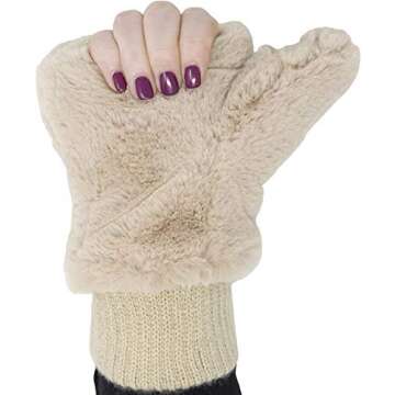 Warm and Stylish Funky Junque Faux Fur Mittens