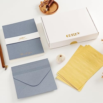 Crisky 50 Pack Thank You Cards with Envelopes & Stickers