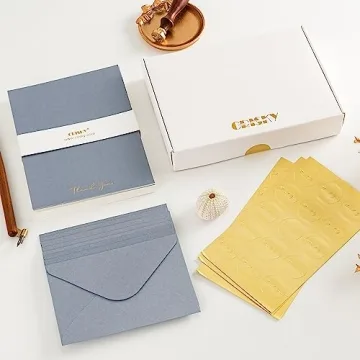Crisky 50 Pack Thank You Cards with Envelopes & Stickers