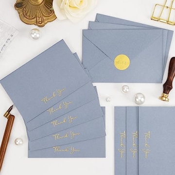 Crisky 50 Pack Thank You Cards with Envelopes & Stickers