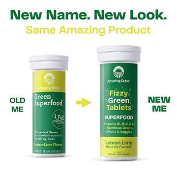 Amazing Grass Fizzy Green Tablets - Superfood Lemon Lime Flavor