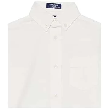 IZOD boys Long Sleeve Solid Button-down Oxford button down shirts, White, 8 US