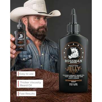 Bossman Jelly Beard Oil - Stagecoach Scent 4 oz for Men