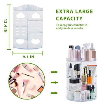DOZZZ 360-Degree Rotating Clear Makeup Organizer