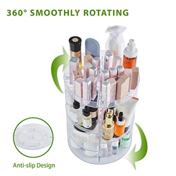 DOZZZ 360-Degree Rotating Clear Makeup Organizer
