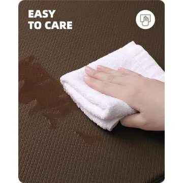 Color&Geometry Kitchen Rugs, Kitchen Rug Set 2 Piece Kitchen Runner Rug Kitchen Floor Mat, Cushioned Anti Fatigue Kitchen Mat Non Skid Waterproof Comfort Standing Kitchen Rug, 17"x29"+17"x59", Brown