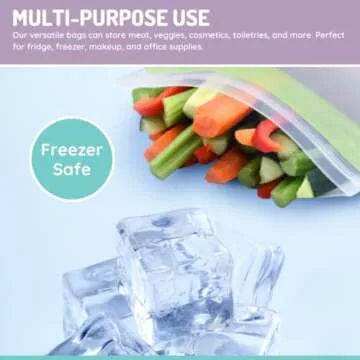 melii Reusable Sandwich & Snack Bags for Kids & Adults, 6 Pack, Food Storage, Organization & Meal Prep Containers, Leakproof, BPA free