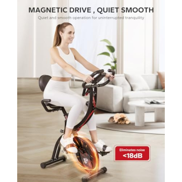 HAPBEAR Folding Exercise Bike with 3 in 1 Modes