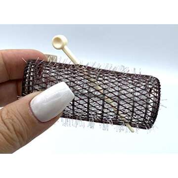 ALAZCO 8 pc Vintage Style Hair Rollers XLarge BRUSH ROLLERS & 8 PINS (8 XL Rollers)