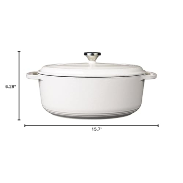 Lodge 7 Quart Enameled Cast Iron Oval Dutch Oven