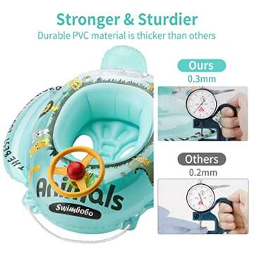 Swimbobo Inflatable Toddler Pool Float - Cute Boat Design with Safety Features