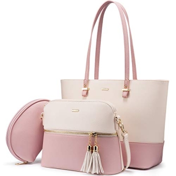 Women's Fashion Tote Satchel Shoulder Bag 3pcs Purse Set