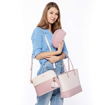 Women's Fashion Tote Satchel Shoulder Bag 3pcs Purse Set
