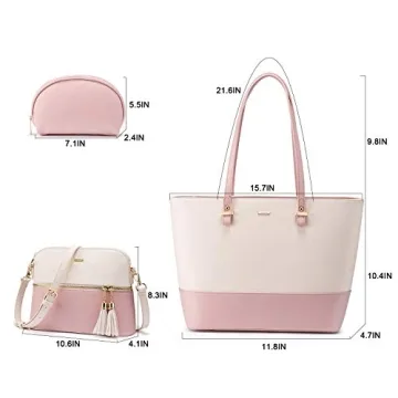 Women's Fashion Tote Satchel Shoulder Bag 3pcs Purse Set