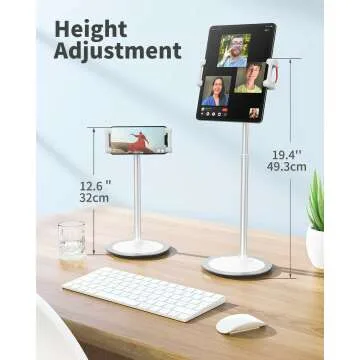 SAIJI Adjustable 360° Tablet Stand for iPad & Phones