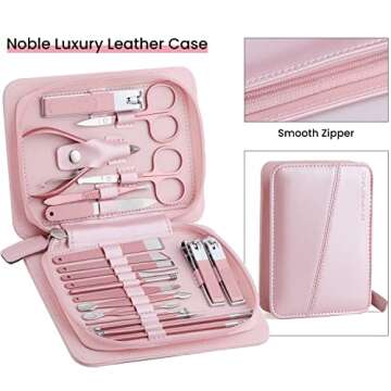 Manicure Set, Nail Clippers Pedicure Kit, 20 in 1 Professional Stainless Steel Hand or Foot Nail Car...