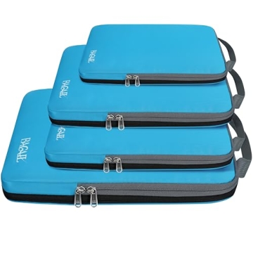 BAGAIL 4 Set Compression Packing Cubes - Expandable Travel Organizers
