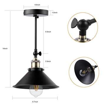 LABOREDUCER Hardwired Wall Sconce Set of 3,Black Industrial Vintage Wall Mounted Lights Sconces Wall...