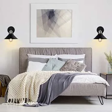 LABOREDUCER Hardwired Wall Sconce Set of 3,Black Industrial Vintage Wall Mounted Lights Sconces Wall Decor for Living Room Bedside Bedroom Indoor Doorway,Wall Lamp Fixture (E26 Bulbs NOT Included)