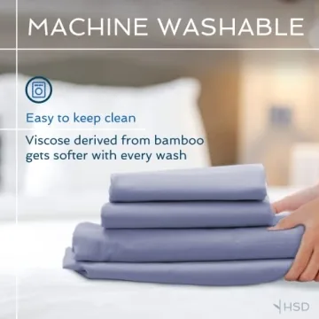 Hotel Sheets Direct 4 Piece Bed Sheet Set King Size, 100% Viscose Derived from Bamboo Sheets Set with 2 Pillowcases, Cooling & Breathable Luxury Bedding, Moisture-Wicking & Silky Soft Texture, White