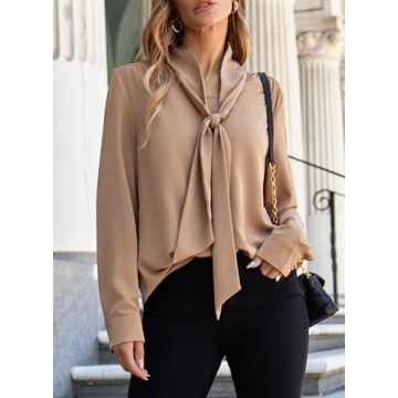 Astylish Elegant Bow Tie Blouse for Women - Comfortable Style