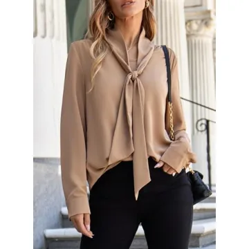 Astylish Elegant Bow Tie Blouse for Women - Comfortable Style