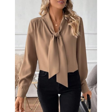 Astylish Elegant Bow Tie Blouse for Women - Comfortable Style