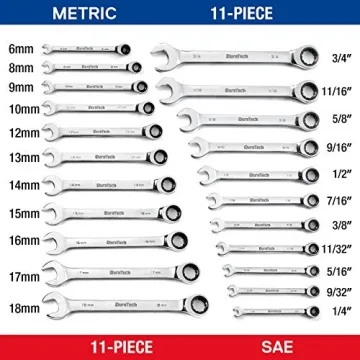 DURATECH 22-Piece Ratcheting Wrench Set for All Repairs