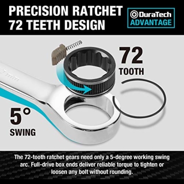 DURATECH 22-Piece Ratcheting Wrench Set for All Repairs