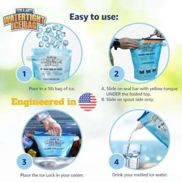 Reusable Large Leakproof Ice Bags for Coolers - Perfect for Travel
