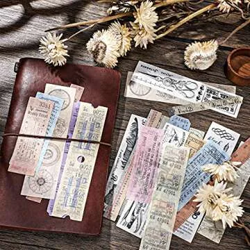 Vintage Scrapbook Washi Stickers Set - 120 Pieces DIY