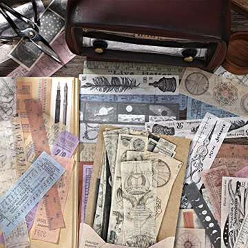 Vintage Scrapbook Washi Stickers Set - 120 Pieces DIY