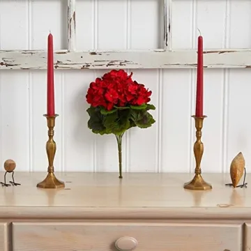 Nearly Natural Geranium Artificial Bush Set of 4 Indoor Outdoor