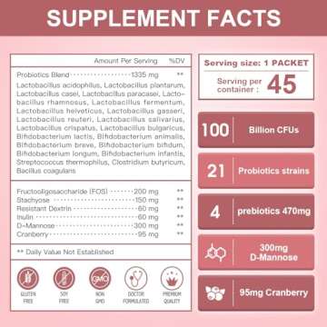 NATURE TARGET Probiotics-for-Women Prebiotics-and-Probiotics-Powder, 100-Billion-CFUs 45-Day-Supply,...