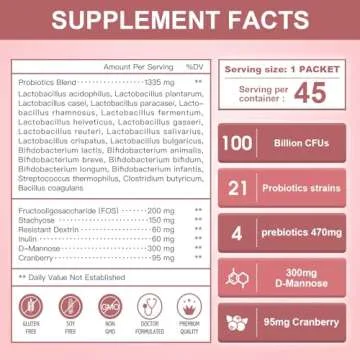 NATURE TARGET Probiotics-for-Women Prebiotics-and-Probiotics-Powder, 100-Billion-CFUs 45-Day-Supply,...