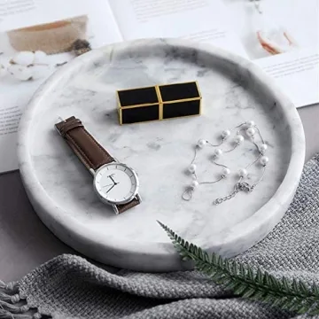 StonePlus Natural Marble Vanity Tray for Elegant Organization