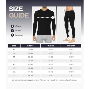 Thermajohn Long Johns Thermal Underwear for Men Fleece Lined Base Layer Set for Cold Weather (X-Small, Charcoal)