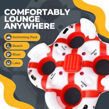 SOLSTICE Super Chill Inflatable River Raft Tube with Cupholder