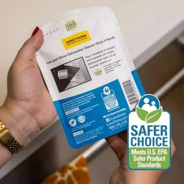 Lemi Shine Natural Dishwasher Cleaner - Dishwasher Cleaner and Deodorizer Powered by Citric Acid and a Natural Fresh Lemon Scent (1 Count)