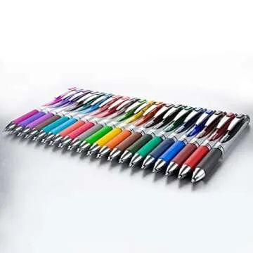 Pentel EnerGel RTX Liquid Gel Pen, (0.7mm) Medium Line, 20 Assorted Vibrant Colors, Window Box