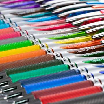 Pentel EnerGel RTX Liquid Gel Pen, (0.7mm) Medium Line, 20 Assorted Vibrant Colors, Window Box