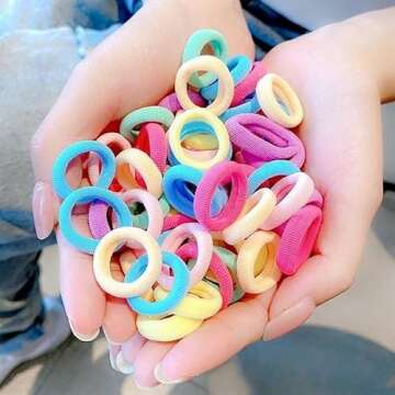 Tesvyns 200Pcs Baby Hair Ties Cotton Toddler Hair Ties for Girls and Kids, Kids Seamless Hair Bands ...