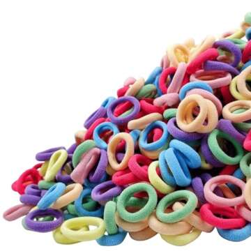 Tesvyns 200Pcs Baby Hair Ties Cotton Toddler Hair Ties for Girls and Kids, Kids Seamless Hair Bands Ponytail Holders(Multiple colors)