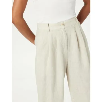 Chic Relaxed Linen Trousers for Stylish Women