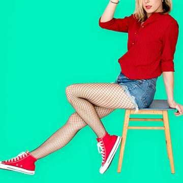 Duufin 8 Pairs High Waist Fishnet Stockings for Women