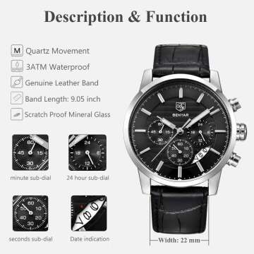 BENYAR Waterproof Quartz Chronograph Watch for Men